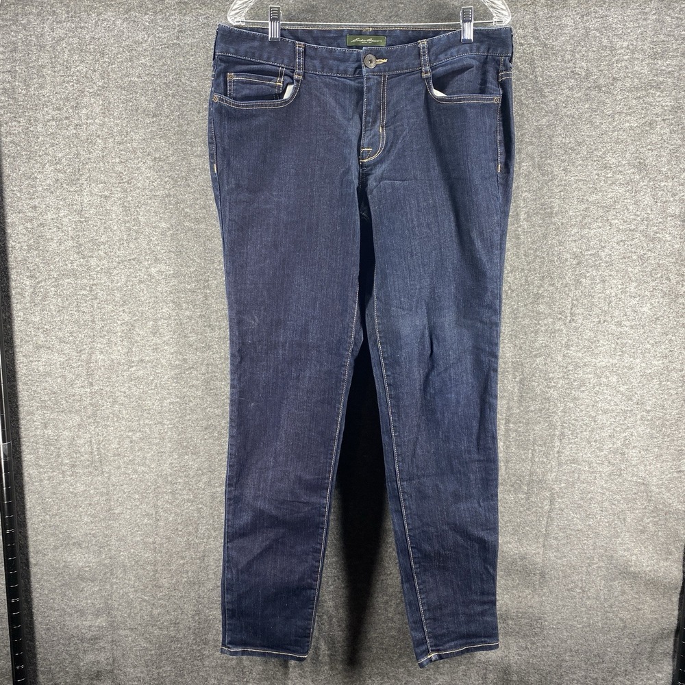Eddie Bauer Jeans Womens 12 Denim Blue Mid Rise Stretch Preppy Outdoor